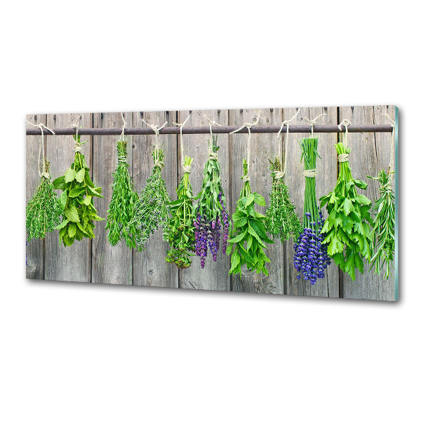 Cooker splashback Herbs on a string