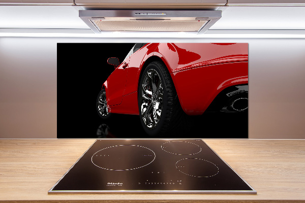 Cooker splashback Red car