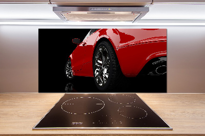 Cooker splashback Red car