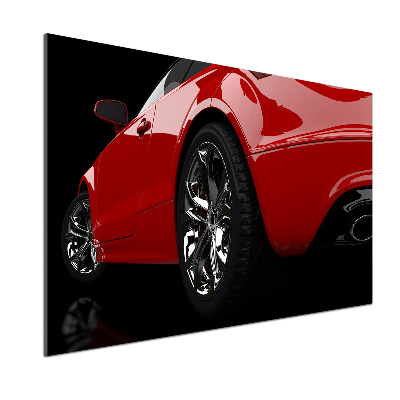 Cooker splashback Red car