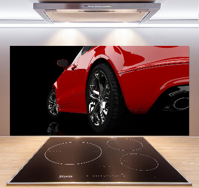 Cooker splashback Red car