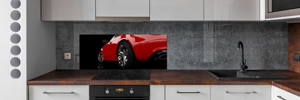 Cooker splashback Red car