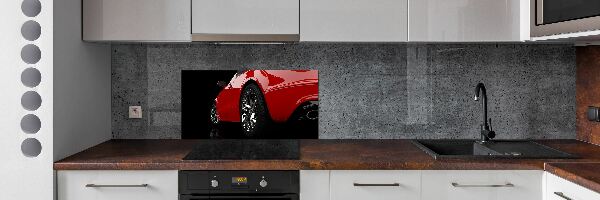 Cooker splashback Red car