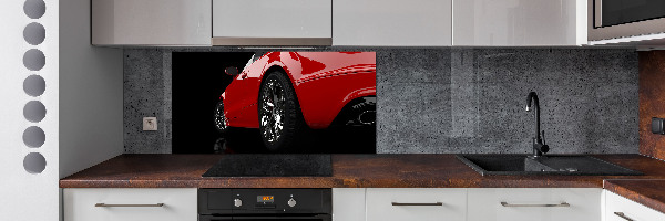 Cooker splashback Red car