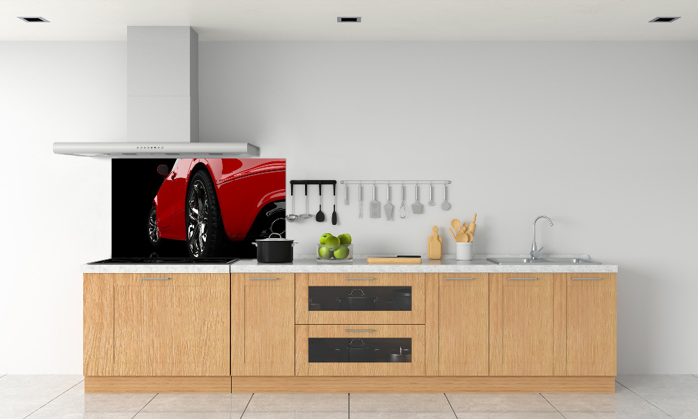 Cooker splashback Red car