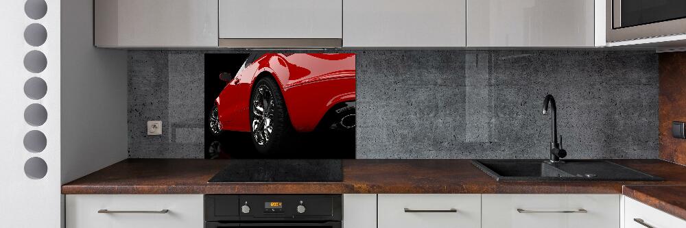 Cooker splashback Red car