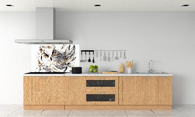 Splashback panel for kitchen Owl