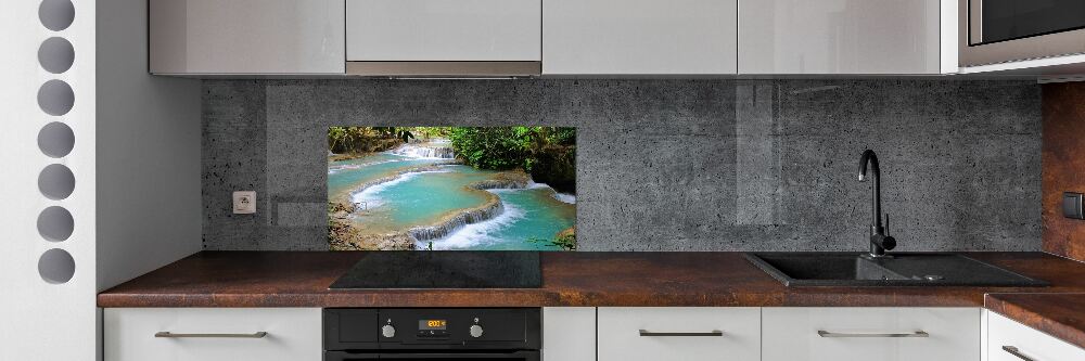 Cooker splashback Waterfall in the forest