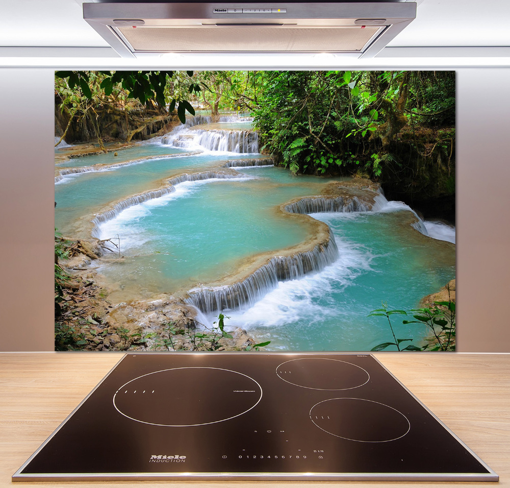 Cooker splashback Waterfall in the forest