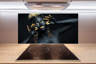 Kitchen splashback A woman in black