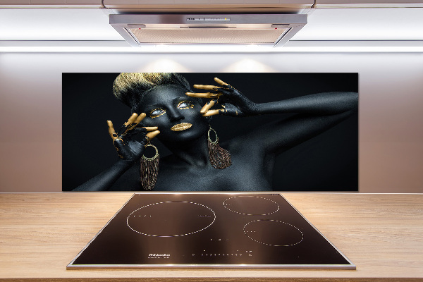 Kitchen splashback A woman in black