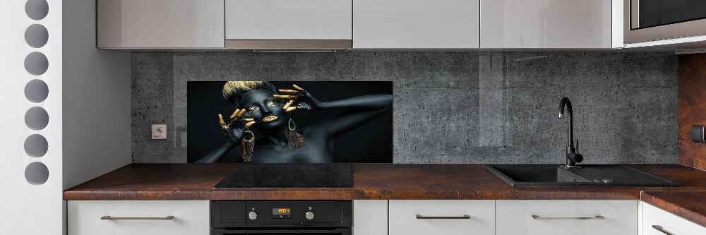 Kitchen splashback A woman in black