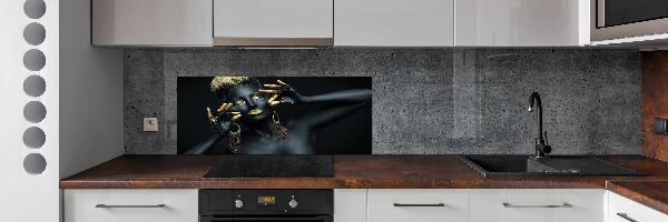 Kitchen splashback A woman in black