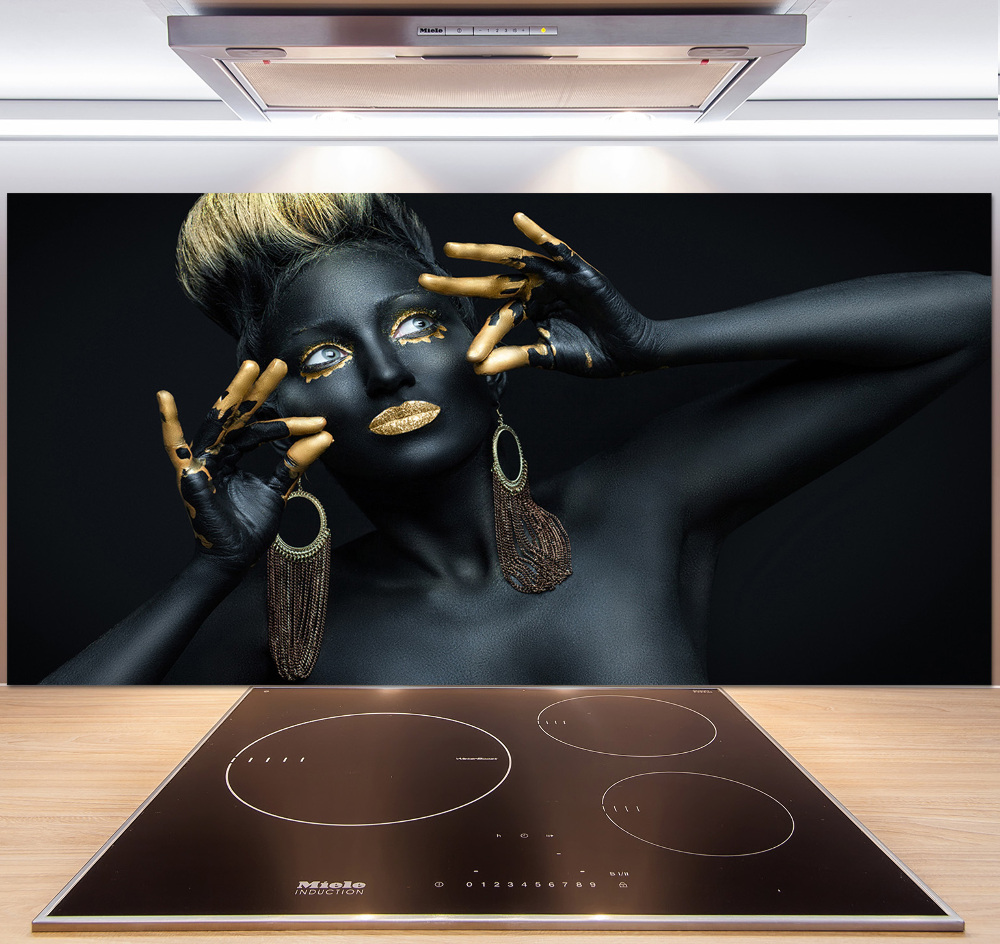 Kitchen splashback A woman in black