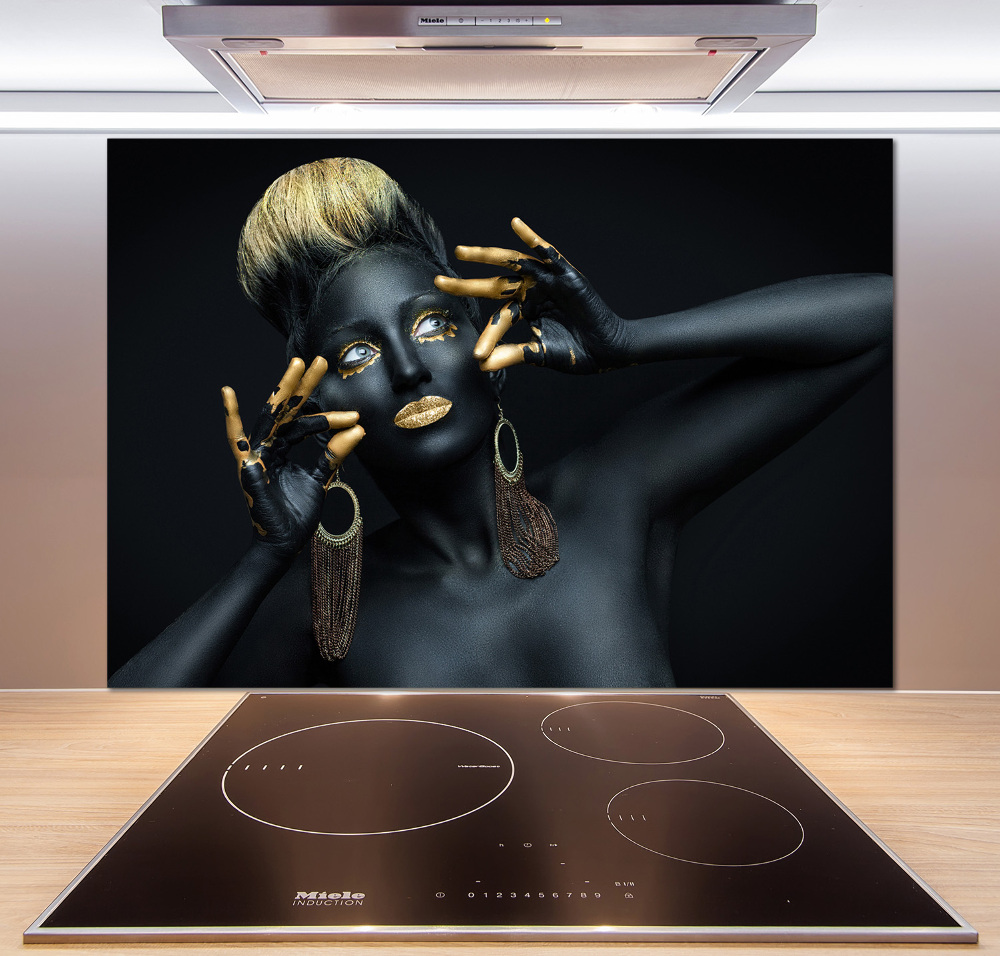 Kitchen splashback A woman in black