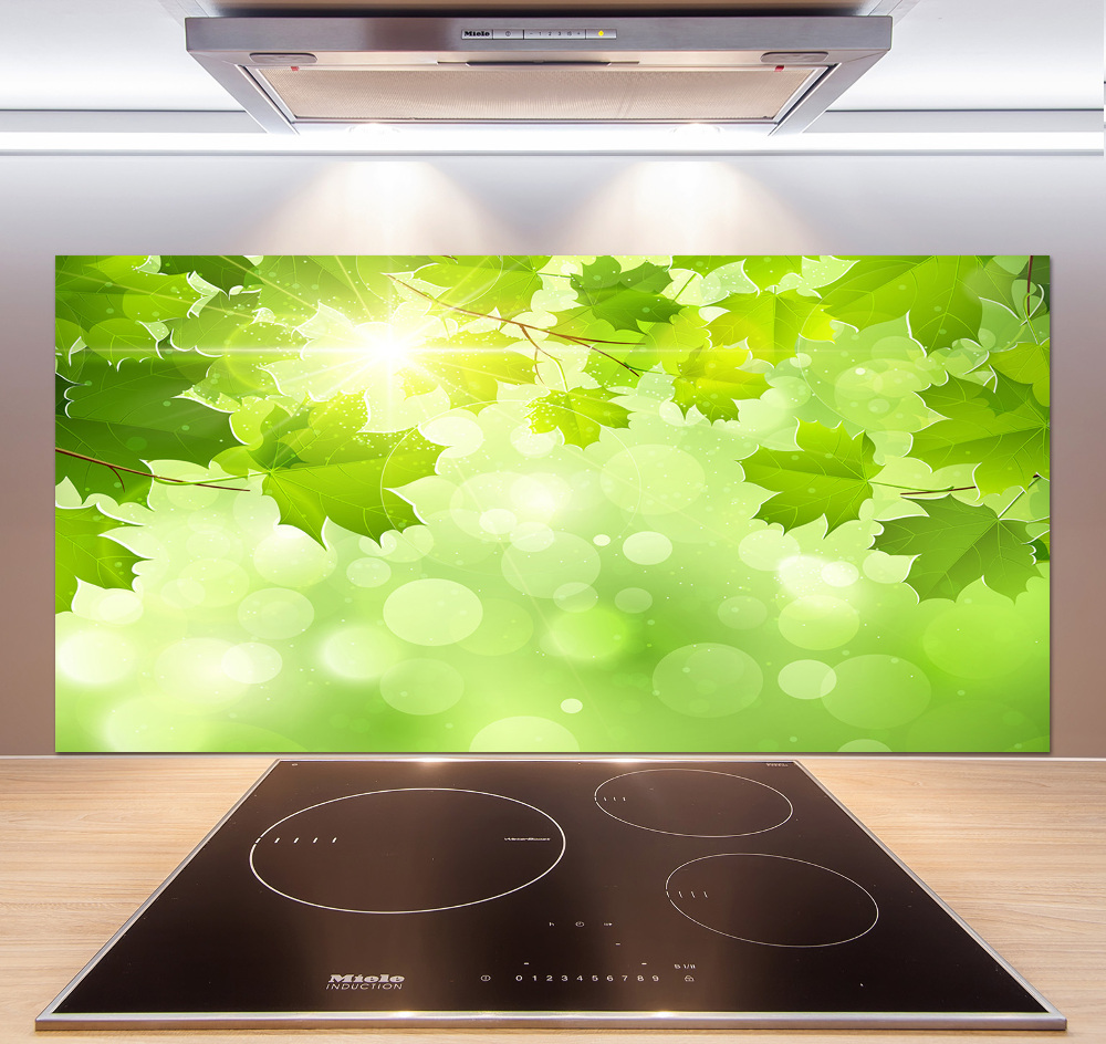 Cooker splashback Chestnut leaves