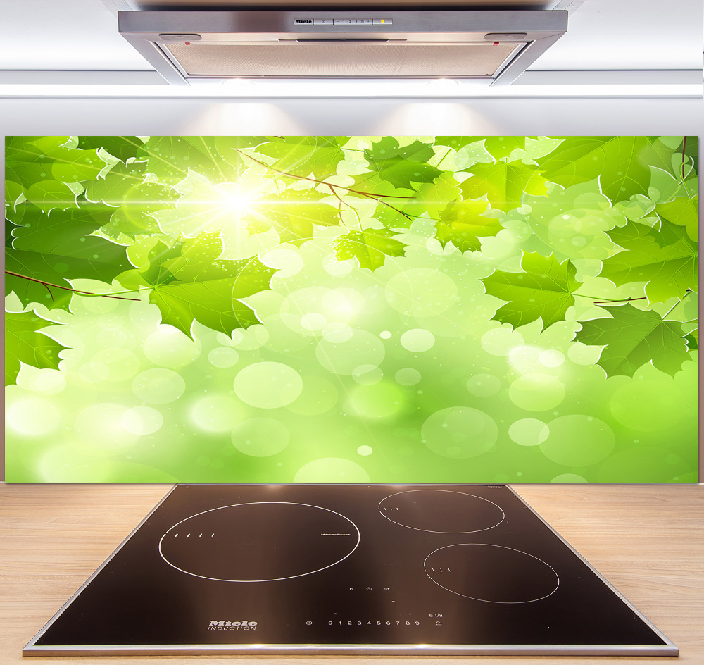 Cooker splashback Chestnut leaves