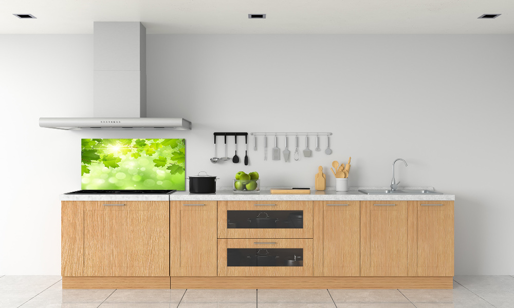 Cooker splashback Chestnut leaves