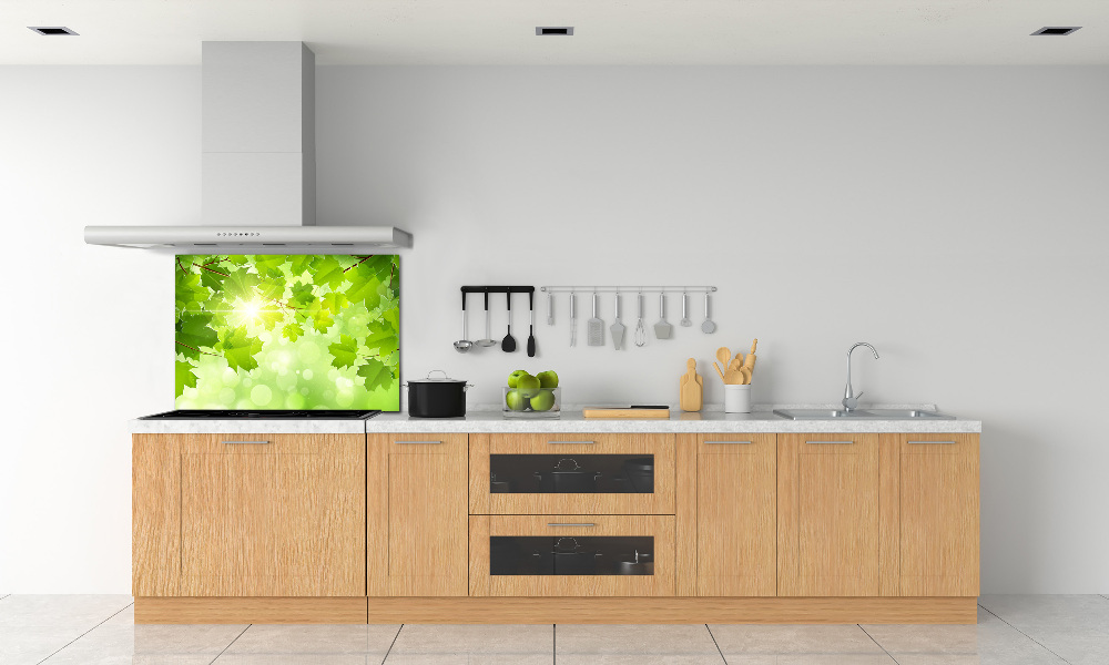 Cooker splashback Chestnut leaves