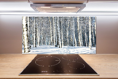 Cooker splashback Forest in winter