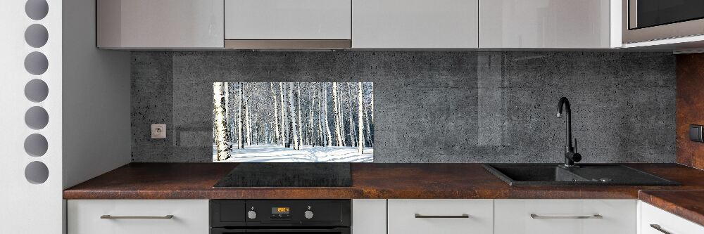 Cooker splashback Forest in winter