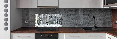 Cooker splashback Forest in winter