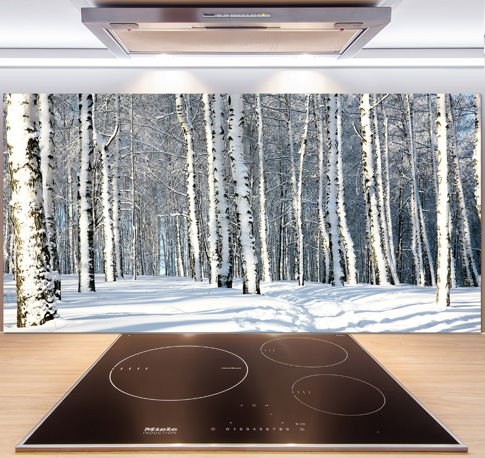 Cooker splashback Forest in winter