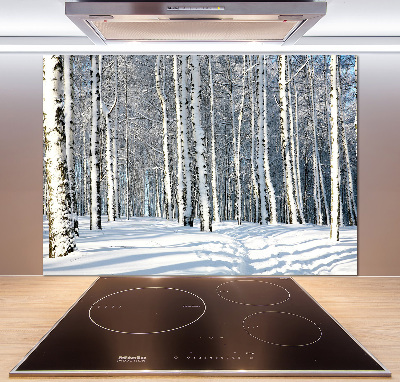 Cooker splashback Forest in winter