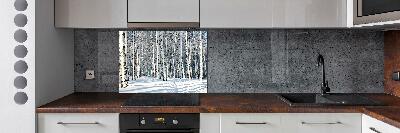 Cooker splashback Forest in winter