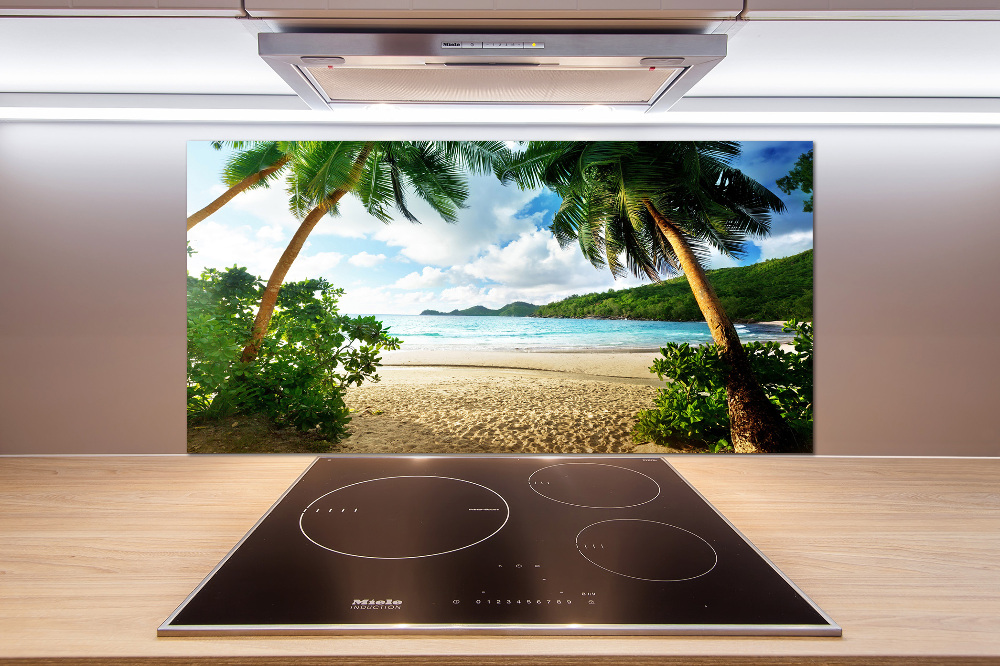 Cooker splashback Palms on the beach