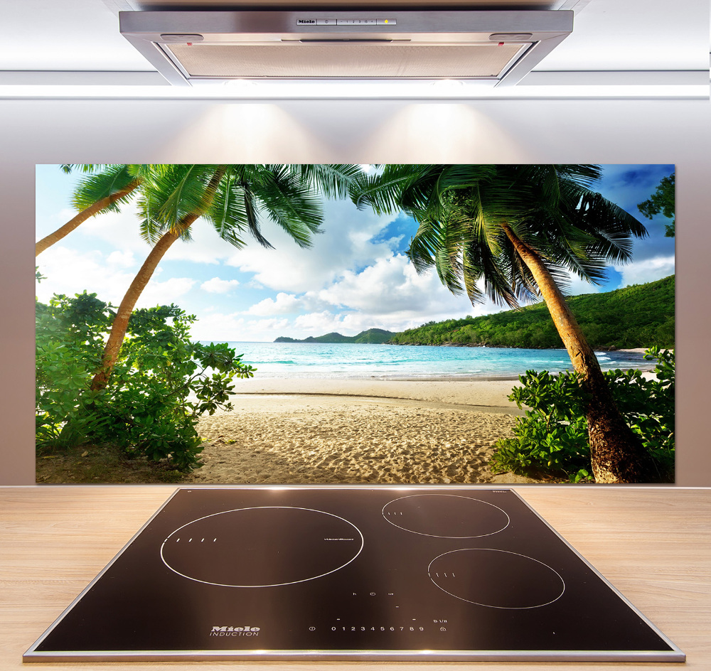 Cooker splashback Palms on the beach