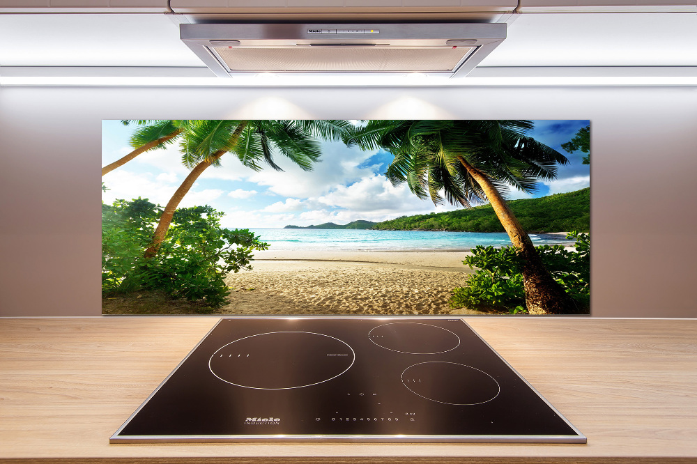 Cooker splashback Palms on the beach