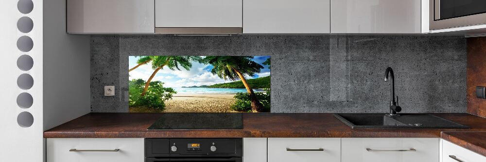 Cooker splashback Palms on the beach