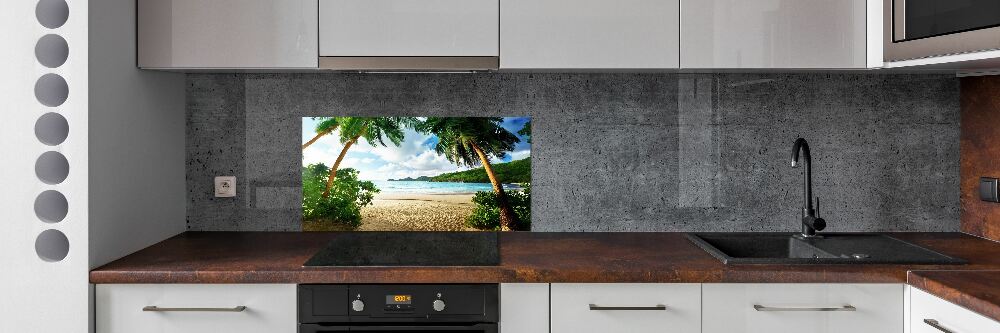 Cooker splashback Palms on the beach