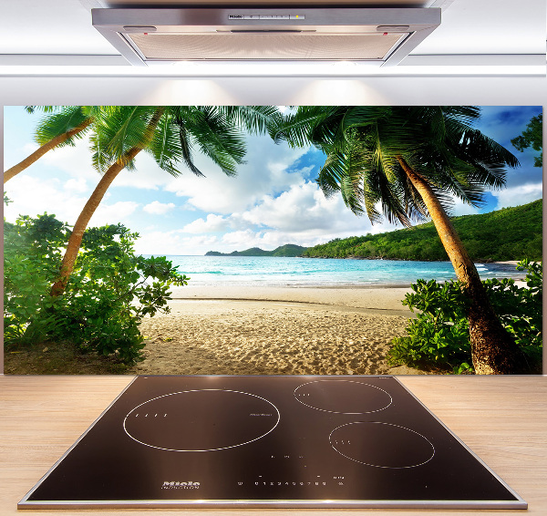 Cooker splashback Palms on the beach