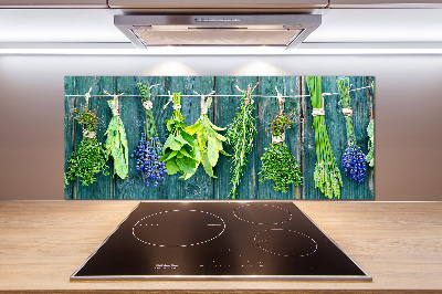 Cooker splashback Herbs on a string