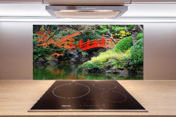 Cooker splashback Japanese garden