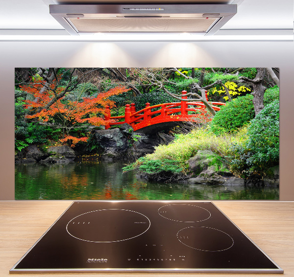 Cooker splashback Japanese garden