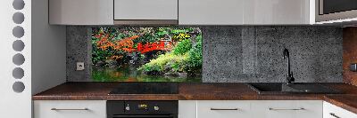 Cooker splashback Japanese garden