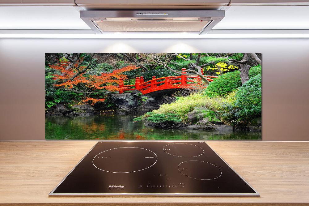 Cooker splashback Japanese garden