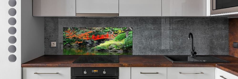 Cooker splashback Japanese garden