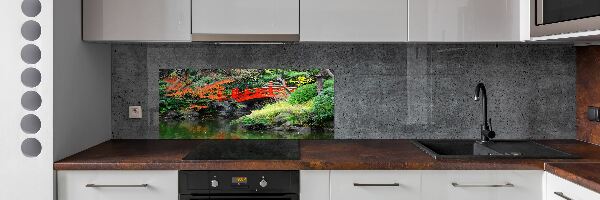 Cooker splashback Japanese garden