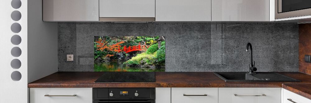 Cooker splashback Japanese garden