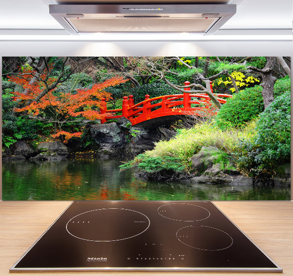 Cooker splashback Japanese garden