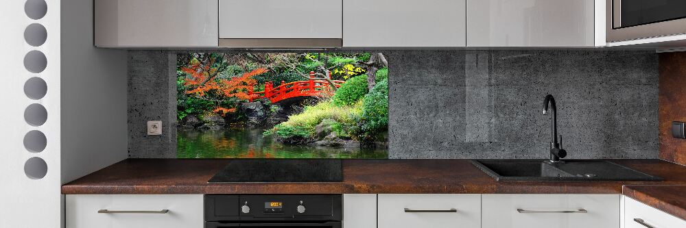 Cooker splashback Japanese garden