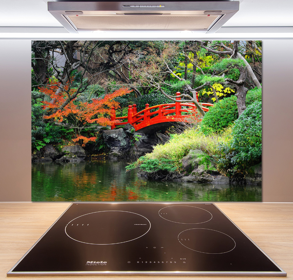 Cooker splashback Japanese garden