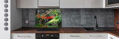 Cooker splashback Japanese garden