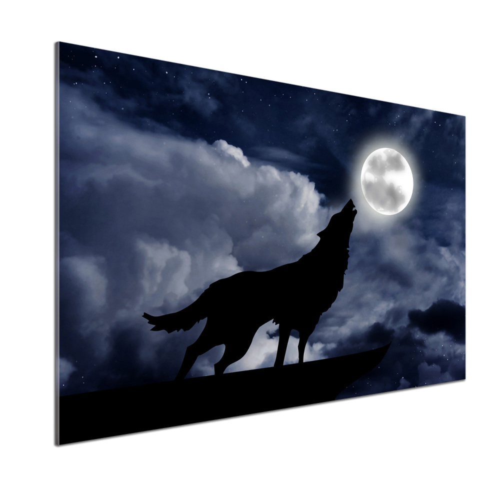 Kitchen wall panels A howling wolf full