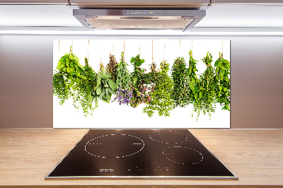 Cooker splashback Herbs on a string