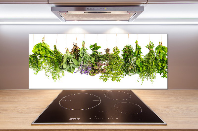 Cooker splashback Herbs on a string